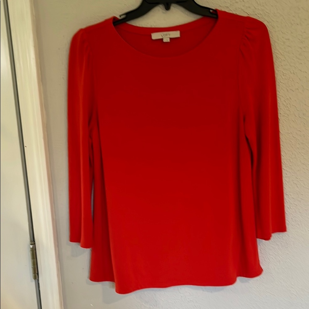 LOFT Women's Red Top, size medium, long sleeves